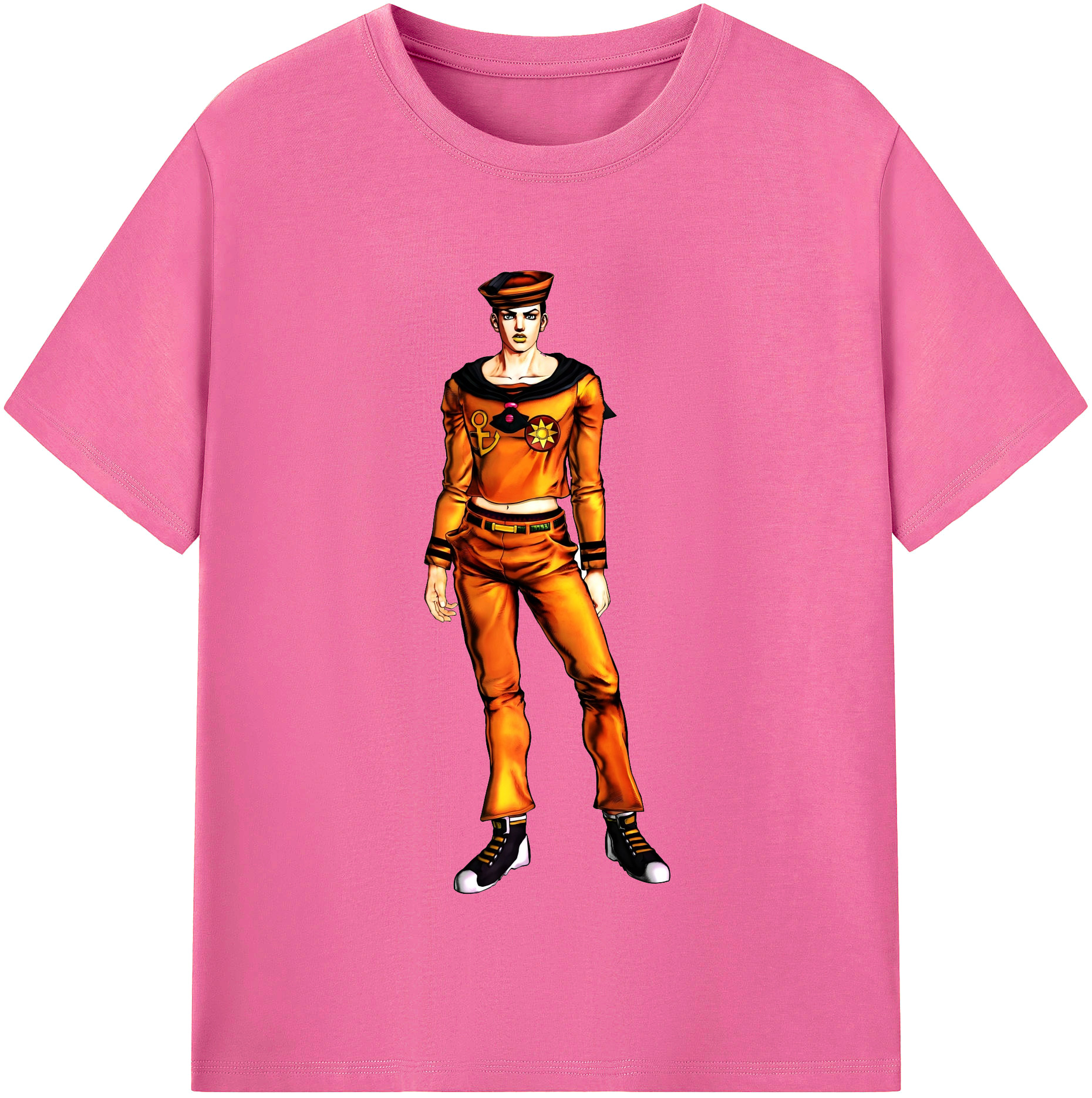 （画像用） ジョジョの奇妙な冒険 東方定助 JoJo's Bizarre Adventure Higashikata Josuke レディースカジュアルプリントTシャツ（綿100％）